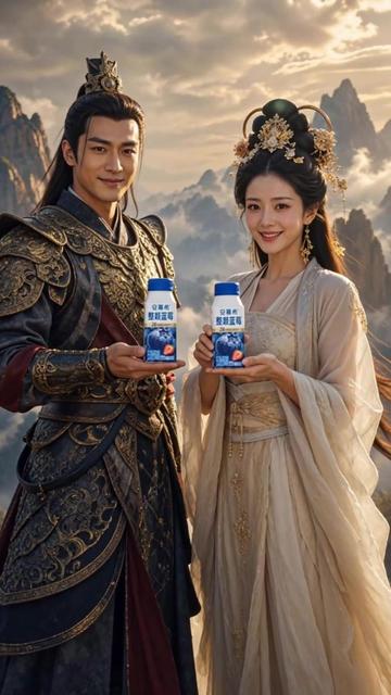 _千古大事_只为整颗蓝莓__珍宝得以保全_荆轲放弃刺秦_嫦娥喊停后裔_历史剧情可以反转_完整美味绝不破例_#创意广告_#安慕希整颗蓝莓AI创作大赛__#安慕希整颗蓝莓酸奶__#即梦AI___#AI奇妙物语