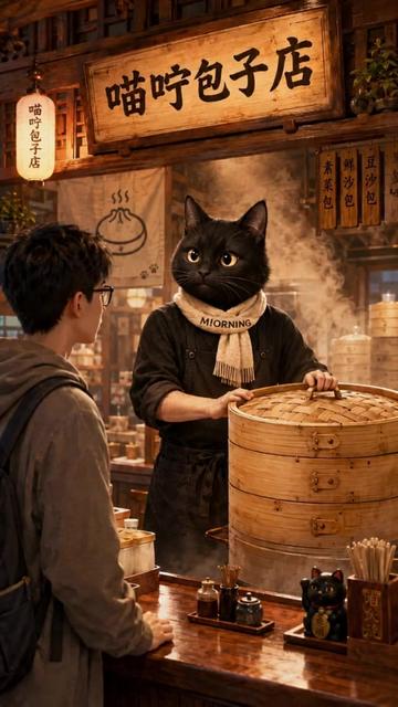 实体店AI视频案例_把普通包子店拍成小剧场_包子店不一定只能拍_现蒸现卖_皮薄馅大___换成一个15秒AI反转小剧场_普通人会因为好笑点进来_商家会因为_原来我的店也能这么拍_留下来___用一个小反转_把普通门店变成有记忆点的内容__#门店引流__#商家引流__#实体店营销__#AI视频案例